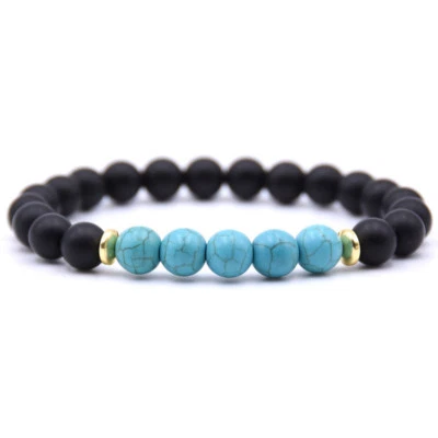 8mm Agate Stone Bracelet Bangle Beads Stretch Energy Yoga Jewelry For Women Men  - Image 1 of 4