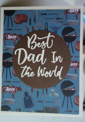 Tarjeta de barbacoa hecha a mano del día del padre Mejor papá del mundo BBQ Tarjeta del día del padre Foto 1 de 3