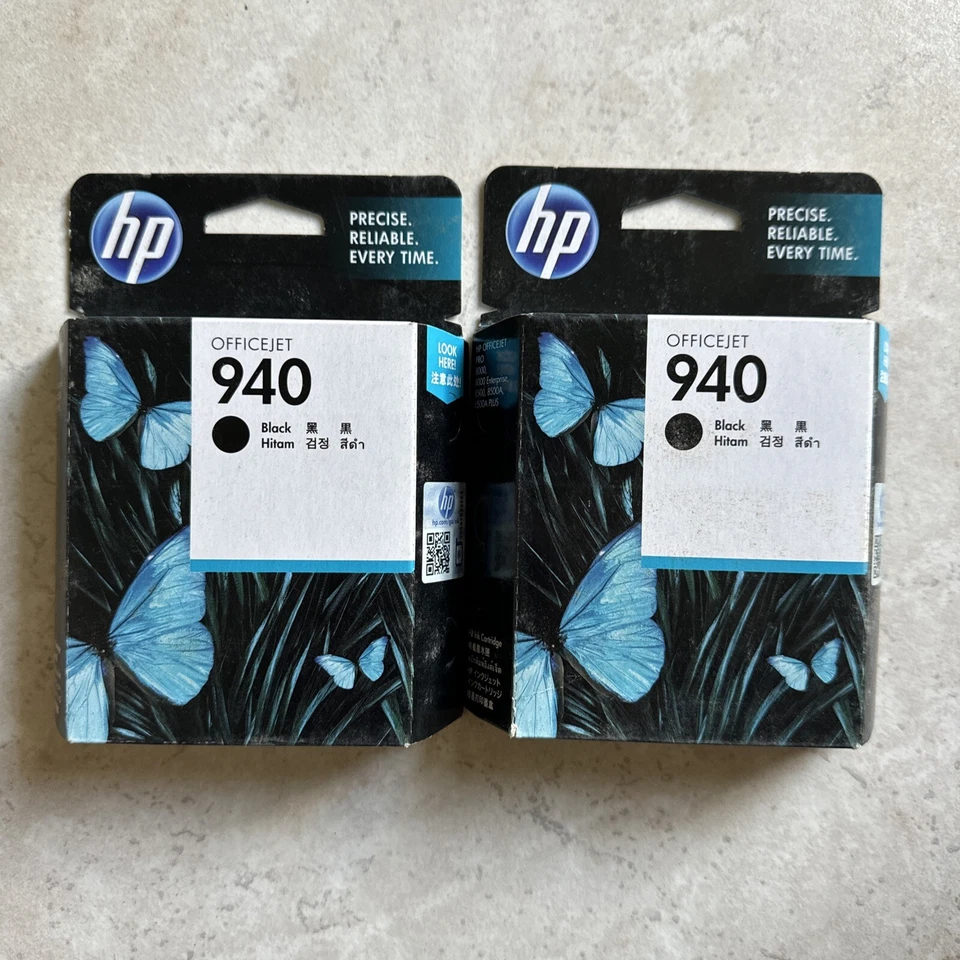 2 Pack New OEM HP 940 Black Ink cartridge two Combo C4902A GENUINE Retail BOX - Image 1 of 1