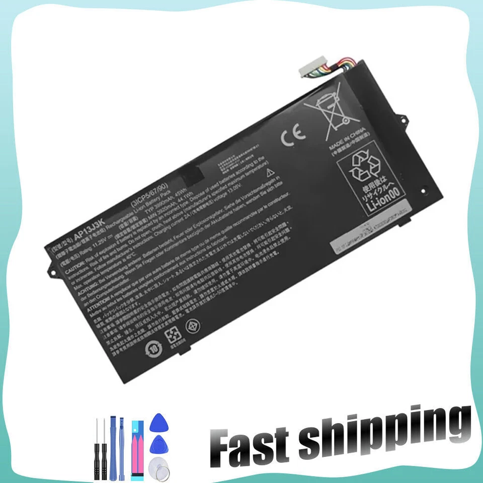 For Acer Chromebook CB3-532 Series Battery 11.4V 45Wh 3920mAh AP13J4K - Image 1 of 4