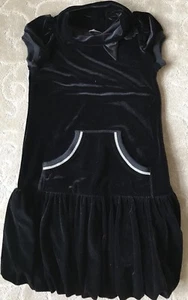 MONNALISA Black Velvet Cap Sleeve PARTY DRESS W/ Bow & Rhinestones~12~ITALY - Picture 1 of 7