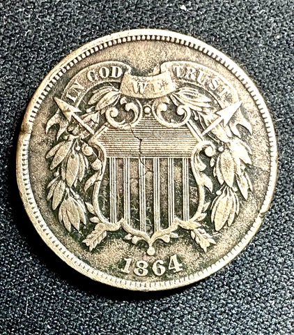 1864 2 Cent Piece MAJOR OBVERSE DIE CRACK On Shield! OFFERS WELCOME! Cover