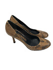 Gina Womens Brown Real Snakeskin Leather Round Toe Heels Size Uk 45