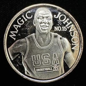 Rondas de plata fina Magic Johnson de baloncesto .999 de 1 oz (L2627) - Imagen 1 de 2