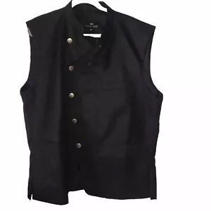 French Crown Suit Tuxedo Vest Black Asymmetrical Button Patten Size 50 EUC - Picture 1 of 6