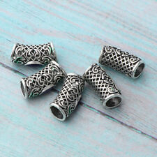 5x Hair Braid Rings Dreadlocks Viking Tube Beads Metal Cuffs Decoration