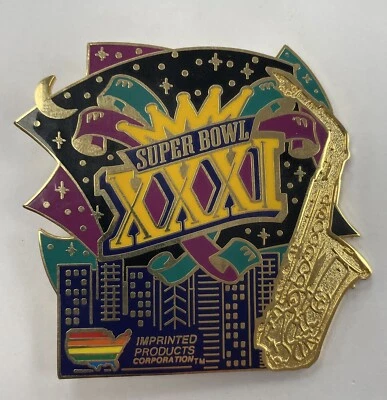 Super Bowl XXXI 1997 NFL FÚTBOL AMERICANO RARO PIN PACKERS PATRIOTS NUEVA ORLEANS 14/300 Foto 1 de 4
