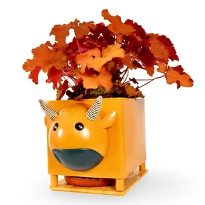 Made Easy Kit Animal Planter Metal Pot with Drainage Wooden Platform - Picture 1 of 20