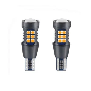 2 X T15 921 912 W16W 4014 SMD 27 LED Upgrade Amber Indicator Bulbs - Picture 1 of 3
