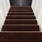 15Pcs Indoor Non-Slip Stair Carpet Mats for Wooden Steps-Brown - Color: Brown