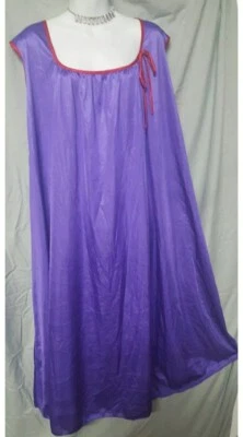 Only Necessities Purple Red Nightgown Calf Sleeveless Plus Size 4X 76" BUST - Image 1 of 4