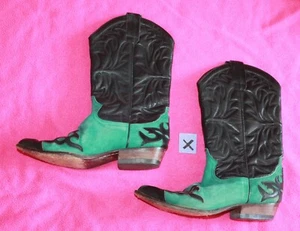 BOTAS VAQUERAS GUESS by Georges Marciano Damas Talla 8 (Negro/Verde) Usadas en Excelente Condición - Imagen 1 de 6