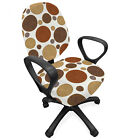 Chocolate Office Chair Slipcover Vintage Lines Abstract