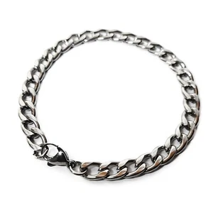 Bracciale da Uomo Maglia Groumette Braccialetto in Acciaio Inox Catena Cubana - Imagen 1 de 3