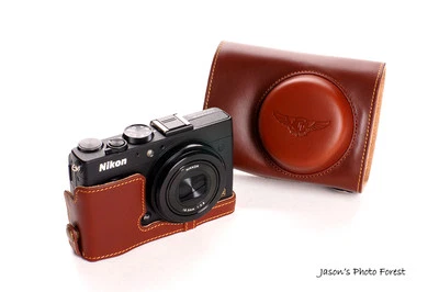 Genuine real Leather Full Camera Case bag Cover for Nikon Coolpix A Bottom Open - Image 1 of 4