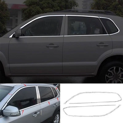 For Hyundai Tucson 2005-2009 Chrome Style Windows Strip Sill Molding Cover Trim - Image 1 of 4