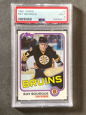 1981 Topps #5 Ray Bourque 2nd Year Card Bruins Mint PSA 9 - Image 1 of 2