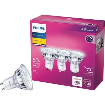 Philips 50W Equivalent Bright White MR16 GU10 Base LED Floodlight Light Bulb - Image 1 of 4