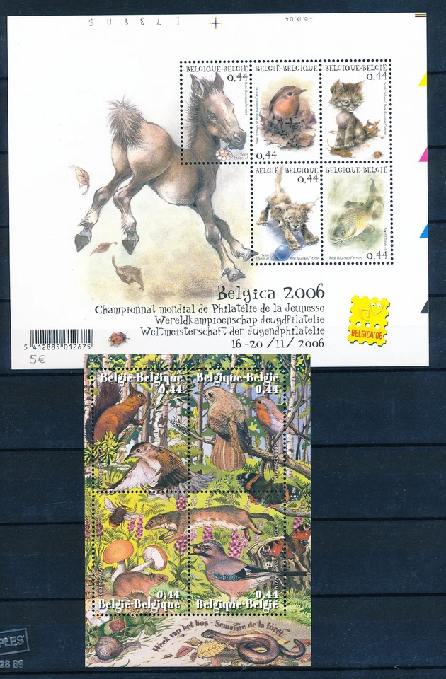 XE55847 Belgium wildlife youth stamp expo sheets XXL MNH - Image 1 of 1