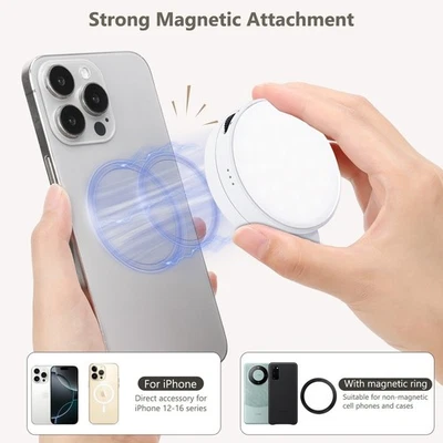 Rechargeable Magnetic Selfie Light with Mirror 3 Color Temperatures with USB C - Image 1 of 4