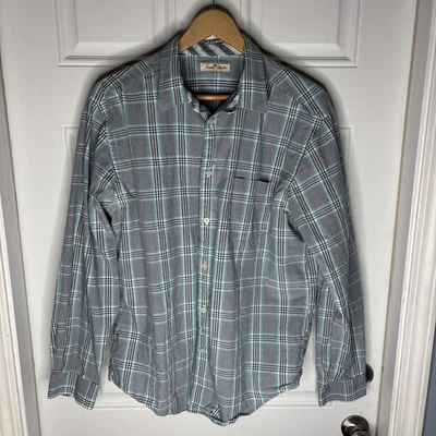 Paradise Collection Dress Shirt Mens Large Blue Plaid Long Sleeve - Image 1 of 4