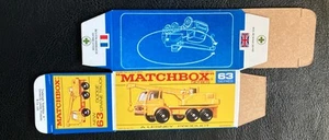 Matchbox #63 Dodge Crane Truck ‘68-‘70 Type F Repro Box - Picture 1 of 2