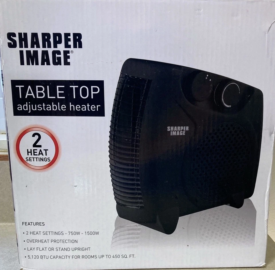Sharper Image TSI-TT201-BLK Table Top Adjustable Black Heater Stand Up - Image 1 of 2