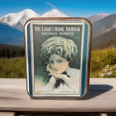 VTG Swiss Colony Reproduction Tin of The Ladies Home Journal Birthday Numbers - Image 1 of 4