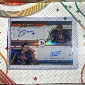 Topps Finest UCC 2024/25 PSG Finest Dual Auto Senny Mayulu & Warren Zaire-Emery - Picture 1 of 7