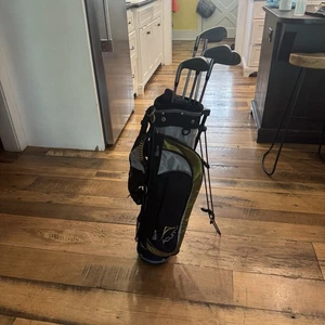 Acuity Yellow & Black Youth Junior Carry Stand Bag ⛳ 4 Way Divider 4 Zip Pockets - Picture 1 of 4