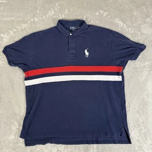 Polo Ralph Lauren Polo Big Pony Mens XXL Blue Embroidered Preppy Rugby Polo - Picture 1 of 8