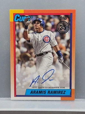 2025 Topps Update Aramis Ramirez 1990 Topps Baseball Auto Chicago Cubs #90B2-AR - Image 1 of 2