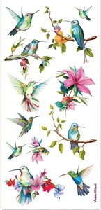 Violette Stickers Hummingbirds Flowers Crafts Planner Supply Scrapbook - Picture 1 of 2