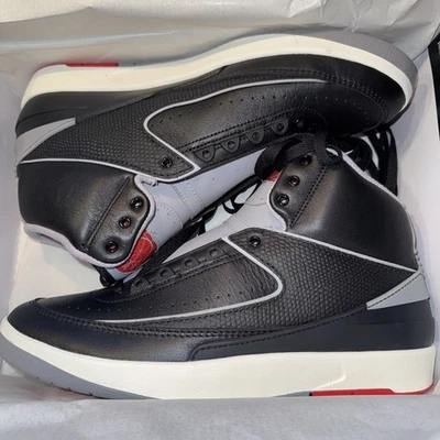 Nike Air Jordan 2 retrô cimento preto - Tamanho 11.5 EUA - Imagem 1 de 4