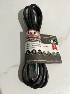 15-0336 10-Amp Appliance Power Cord 6 Feet 3 Wires Grounded Right Angle Plug - Imagen 1 de 2