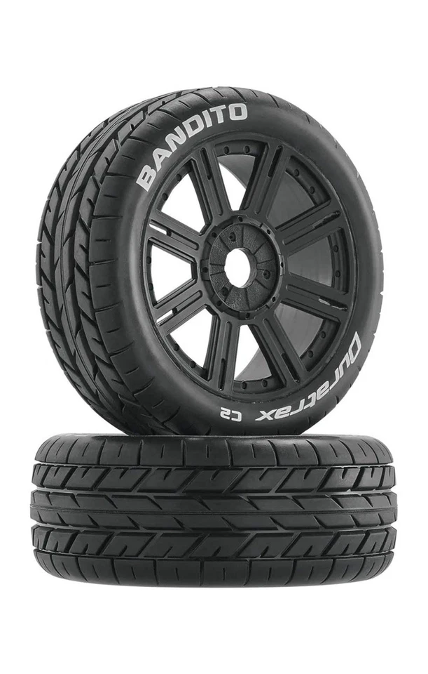 Duratrax Bandito Buggy Tire C2 Mounted Spoke Black DTXC3655 (2) - Image 1 of 1