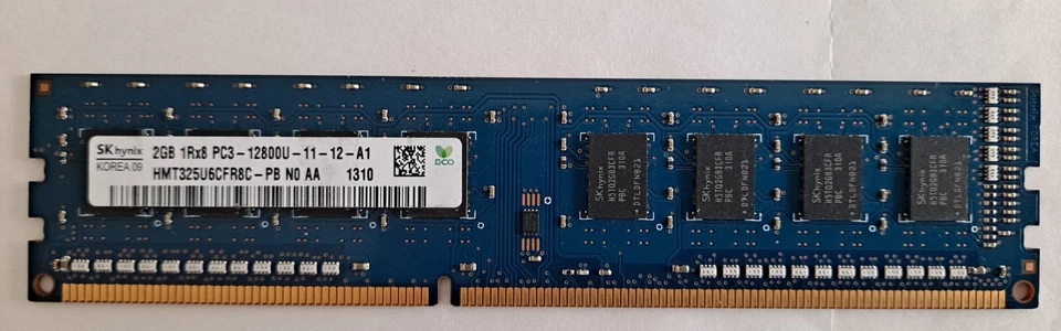 HYNIX 2GB RAM DDR3 (1 x 2GB) 1Rx8 PC3-12800U-11-12-A1 HMT325U6EFR8C Originali HP - Immagine 1 di 2