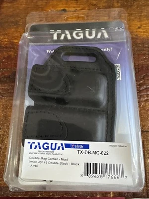 Tagua 1836 Double Magazine Carrier Most 9mm/.40/.45 Double Stack Black - Image 1 of 4