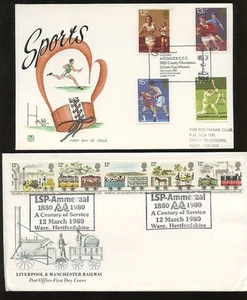 GB 1980 BIRDS RAILWAY EXPO SPORTS MUSIC WOMEN XMAS...SPECIAL PMK FDCs...7 COVERS - Picture 1 of 1