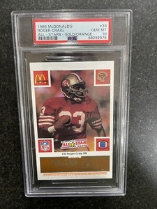 1986 McDonald’s All Stars Gold/Orange #33 Roger Craig PSA 10 Gem Mint. Pop 2