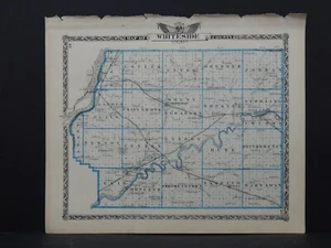 Map of Whiteside County & Rock Island County-Reversible Illinois, 1876 L26 #118 - Picture 1 of 2