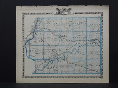 Mapa del condado de Whiteside y el condado de Rock Island-Illinois reversible, 1876 L26 #118 Foto 1 de 2