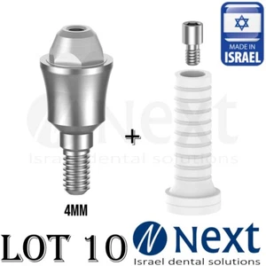LOTx10 Straight Multi Unit abutment attachment 4 mm plastic sleeve screw 1.4 mm - Picture 1 of 6