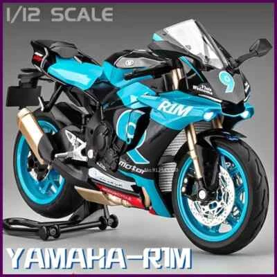 1/12 Yamaha R1M Toy Motorcycle Model Alloy Diecast with Shock Absorption Simulat - Image 1 of 4