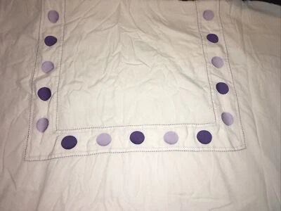 Funda nórdica Pottery Barn Kids Allie's Dot Ribbon tamaño doble punto blanco púrpura Foto 1 de 4