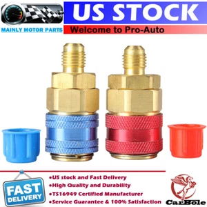 2Pack Car Freon AC A/C Air Conditioning High/Low Quick Connector Adapter Coupler - Picture 1 of 15