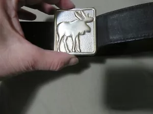 Navasoda Leather Belt with Moose Buckle - Picture 1 of 5