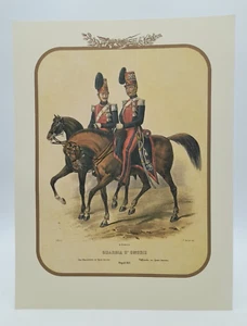Guardia D'Onore Capo Squadrone e Ufficiale Napoli 1852 stampa - Picture 1 of 1