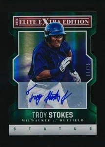 2015 Elite Extra Edition Status Green Die-Cut Prospects #01/25 Troy Stokes Auto - Picture 1 of 2