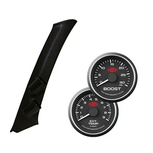 Pillar Pod w/ Black 0-30 Diesel Boost 0-900 Ext Temp Gauge Triton MN-ML 2006-15 - Picture 1 of 12